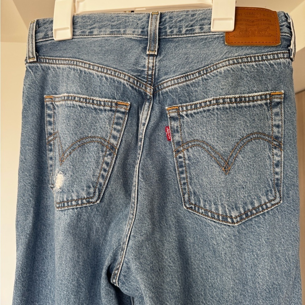 Levi's Ribcage Straight Ankle Jeans Feelin' Cagey Distressed 28 - Picture 7 of 10